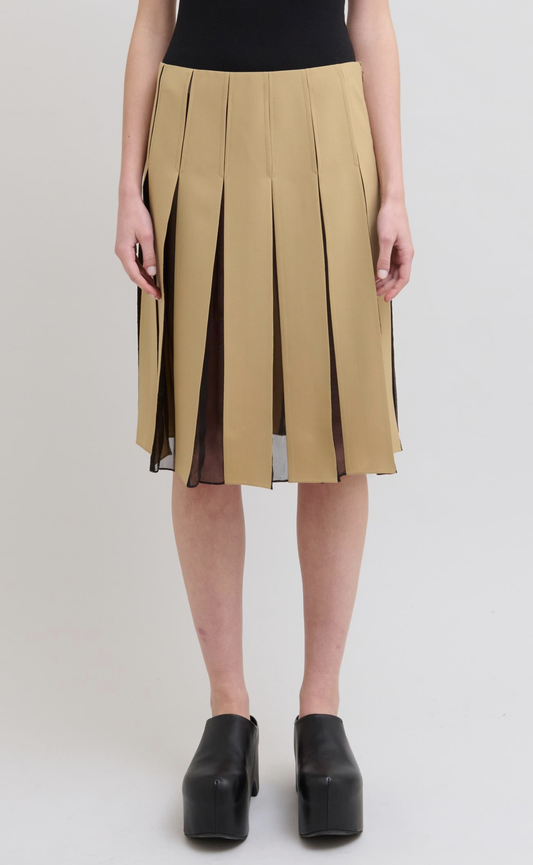 Light Wool Pleated Skirt